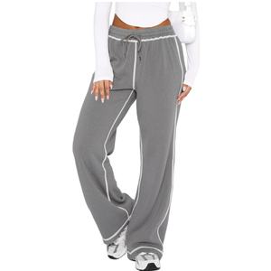 Pantalones Deportivos de Invierno para Mujer, Pantalones de Chándal Suaves, Pantalones de Pijama Rectos, Pantalones de Pierna Ancha, Pantalones Deportivos de Algodón 100% con Forro Polar - Product Image 1