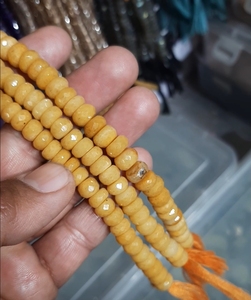 Free Form Yellow <b>Jade</b> 7mm Smooth Round Beads Gemstone Bracelet Handmade <b>Jewelry</b> for Ladies Gift Wife Gift Father Yoga <b>Jewelry</b> - Product Image 1