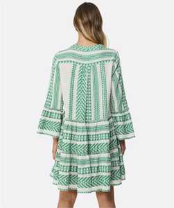 เดรสผ้าทอสำหรับผู้หญิงเดรสมิดิทูนิคแขนยาวมีสไตล์ชุดเดรสนี้เหมาะสำหรับช่วงฤดูร้อนที่ยาวนานและช่วงเย็นที่อบอุ่น - Product Image 3