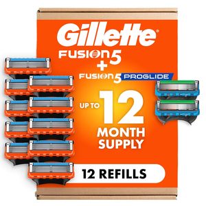 Repuestos de Cuchillas para Afeitar Gillette Fusion5 y ProGlide para Hombre, Cartuchos de 5 Cuchillas, Paquete Variado, 12 Unidades - Product Image 1