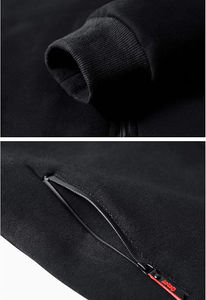 Streetwear 100% coton pour hommes, sweat à capuche Sherpa en molleton lourd et surdimensionné avec impression numérique d'une demi-fermeture éclair pour l'automne - Product Image 4