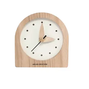 High Quality Natural Wood Gift Clock Educational Toys Pine Wooden Table Clock