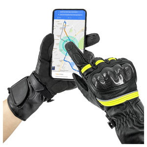 Gants de moto d'hiver en carbone avec écran tactile Gants d'équitation en cuir protecteurs - Product Image 4