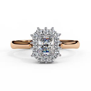 Bague de fiançailles en diamant de laboratoire radiant certifié IGI de 0,35 carat, finition or, pierres latérales, bijoux - Product Image 2