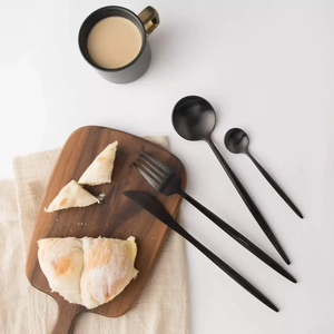 Cuillère à dessert en acier miroir Hôtel de luxe Restaurant Couverts Hôtel Couverts Couverts Cuillère à dessert Ensemble fait à la main Top vente - Product Image 3