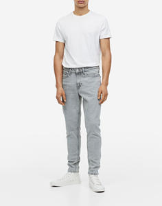 Jean droit noir délavé style vintage classique pour homme, coupe ample, qualité supérieure, vente en gros - Product Image 1