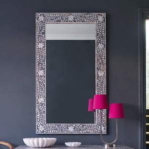 Premium <b>Rectangle</b> Bone Inlay Art Deco Handmade Indian Luxury Decorative Wall <b>Mirror</b> - Product Image 2