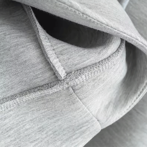 เสื้อฮู้ดมีซิปมีกระเป๋าคู่ของผู้หญิงเสื้อกันหนาวทรงหลวมไซส์ใหญ่พิเศษใส่ได้ทั้งชายและหญิงทำจากผ้าฝ้าย100% ย้อมสีล้วนสำหรับฤดูหนาว - Product Image 4