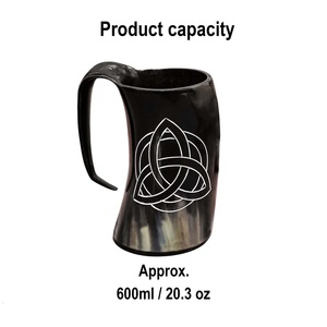 Taza de Base de madera de cuerno vikingo de alta calidad, artesanías naturales pulidas para fiestas de Navidad, superventas para bebidas calientes - Product Image 2
