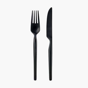 Unique Design Matte <b>Black</b> Finished Flatware Set with Unique <b>Round</b> Handle Luxury Stainless Steel Flatware Utensils - Product Image 4