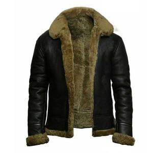 Chaqueta de cuero de vaca de calidad superior personalizada para hombre Servicio OEM de calidad superior bordado de invierno con Cuello de piel - Product Image 1