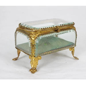 Boîte de rangement en verre biseauté transparent avec bordure en laiton de qualité supérieure, boîte à bijoux et à boucles d'oreilles faite à la main, boîte de rangement pour souvenirs, boîte ovale - Product Image 3