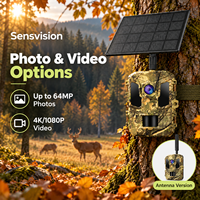 Kamera Berburu 4G LTE Solar Trail Camera 64MP 4K IP66 Nirkabel CE FCC RoHS untuk Satwa Liar Luar Ruangan untuk Grosir Pesanan Massal