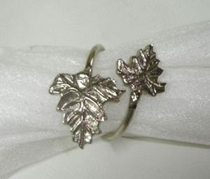 Anneau de serviette de table de luxe en aluminium de haute qualité, écologique, personnalisé, en forme de feuille, pour la décoration de table de mariage - Product Image 6