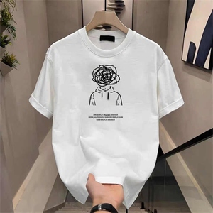 เสื้อยืดแฟชั่น100% ลายการ์ตูนของผู้ชาย2025เสื้อยืดผู้ชายผ้าคอตตอนระบายอากาศได้