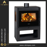 Cheminée à bois autoportante en acier moderne et élégante pour hôtels, villas, usage intérieur, puissance calorifique de 13 kW, consommation de combustible de 4,0 kg/h