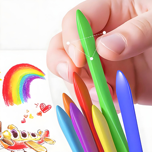 Set di 12 Pastelli a Cera Triangolari con Logo Personalizzato, Materiale in Paraffina, Confezione Inclusa - Product Image 2