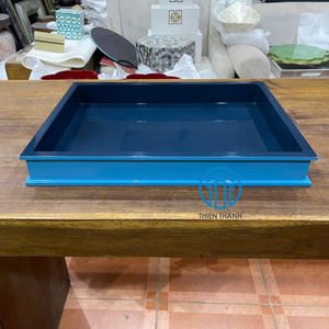 ถาดเสิร์ฟไม้ MDF สีน้ำเงินลายหอยเชลล์ งานแฮนด์เมดคุณภาพสูง รับผลิตแบบ OEM/ODM จากผู้ผลิตงานฝีมือเวียดนาม - Product Image 3