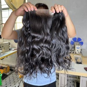 Prix de gros Extensions de cheveux humains naturels bruts ondulés, non traités, double trame, sans nœuds, sans perte - Product Image 1