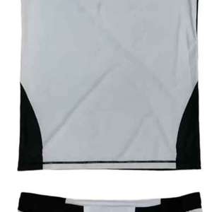 <b>Men's</b> Short Sleeve <b>Thermal</b> Rash Guard <b>Shirt</b> With Short Breathable Printed Solid Knitted Surfing Suit 2pcs Set - Product Image 4