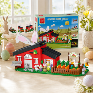 Ensembles de blocs de construction Fête à la ferme des lapins et Manoir vue sur la rue pour <span class=keywords><strong>les</strong></span> magasins de cadeaux, <span class=keywords><strong>les</strong></span> détaillants en ligne et <span class=keywords><strong>les</strong></span> commandes en gros dans le monde entier - Product Image 1