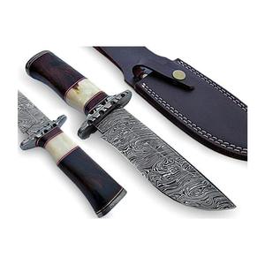 Cuchillo de Caza de Acero de Damasco Hecho a Mano con Mango de Hueso y Madera, Tamaño Personalizado, Cuchillo de Caza de Hoja Fija, Cuchillo de Despellejar para Acampar - Product Image 2