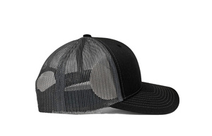 Chapeaux de camionneur unis réglables de haute qualité noir/gris maille respirant Logo personnalisé à la mode Style décontracté pour le cyclisme en plein air - Product Image 4