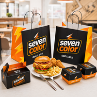 Sacs à emporter en kraft imprimés sur mesure pour les hamburgers, les frites, le poulet frit et l'emballage de la restauration rapide
