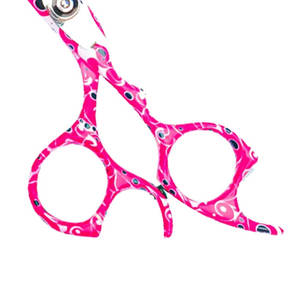 Tijeras profesionales de peluquero de acero inoxidable, tijeras de corte de pelo con estampado Rosa elegante con borde afilado - Product Image 3