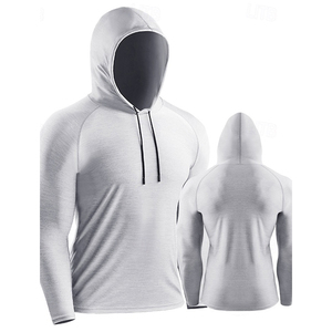 เสื้อฮู้ดผู้ชายแบบถัก OEM/ODM สำหรับฤดูร้อน แห้งเร็ว ระบายอากาศได้ดี แขนยาว สวมใส่สบาย เหมาะสำหรับวิ่ง ออกกำลังกาย และฝึกซ้อม - Product Image 5