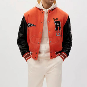 แจ็คเก็ตเลตเตอร์แมนฤดูหนาวแบบระบายอากาศได้ดี เป็นมิตรกับสิ่งแวดล้อม ขายดีที่สุด พร้อมปกตั้งและโลโก้ด้านหน้า ปรับแต่งได้สำหรับผู้ชาย - Product Image 3