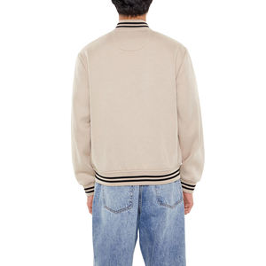 Veste universitaire de haute qualité pour hommes veste d'hiver décontractée avec bouton de couleur crème design personnalisé logo - Product Image 2