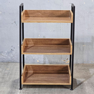 ชั้นวางของไม้ CASAN 3 ชั้น พร้อมโครงเหล็กสำหรับห้องนั่งเล่น - ติดตั้งง่าย - Product Image 3