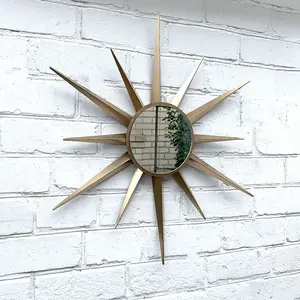 กระจกติดผนังโลหะแบบแฮนด์เมดกระจกติดผนังกระจกผนังดาวกระจายติดผนังกระจกโลหะ - Product Image 5