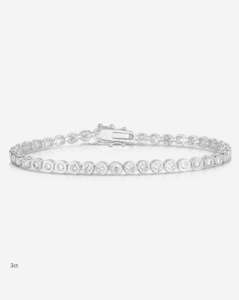 Pulsera de diamantes de moissanita de oro macizo de 14K de alta calidad, joyería elegante y elegante con brillo deslumbrante para fiestas - Product Image 2