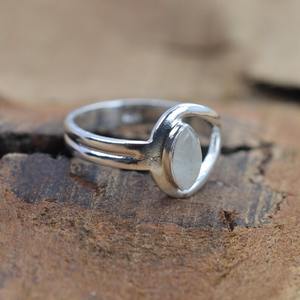 Bague en argent de style Boho pour femme 925 Sterling pierre de lune pierre précieuse cadeau de mariage fait à la main bijoux classiques avec thème d'amour - Product Image 6
