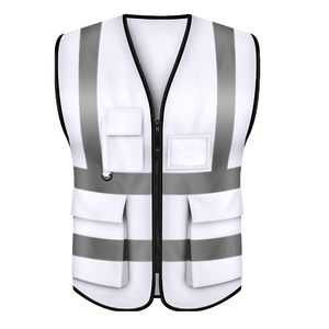 Wholesale Custom High Visibility Jacket Construction White Reflective Safety <b>Vest</b> with logo by Daffodils - Product Image 1