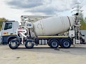 Camion malaxeur à béton Mercedes-Benz Arocs 3743 blanc 8x4 avec flèche télescopique et moment de charge élevé - Product Image 6