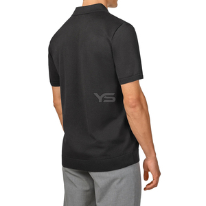 Polo de golf respirant pour hommes Bas côtelé Style jersey décontracté Motif solide avec option multicolore - Product Image 4