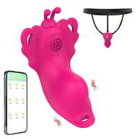 App-gesteuerter Vibrations-Slip Tragbarer Klitoris-Stimulator für Frauen Silikon-Schmetterling Slip-Vibrator Erotik-Spielzeug für Erwachsene