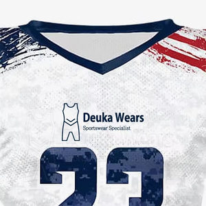 Nouveau maillot de football américain personnalisé avec logo/nombre d'équipe nationale cousu, impression par sublimation, t-shirt d'entraînement de football - Product Image 5