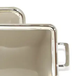 Plateau de service de table au design moderne Plateau de service décoratif en forme de rectangle avec poignées - Product Image 2