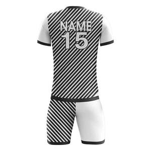 Dernier design, nouvelle arrivée, ensembles d'uniformes de football rayés, vêtements de sport pour adultes, 100% polyester, impression numérique, couleur personnalisée, nom de l'équipe - Product Image 2
