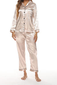 Nuevo Pijama de Otoño Invierno para mujer, pijama de manga larga, pijama de seda de leche para mujer, ropa de dormir sólida, ropa de descanso suave para mujer - Product Image 5