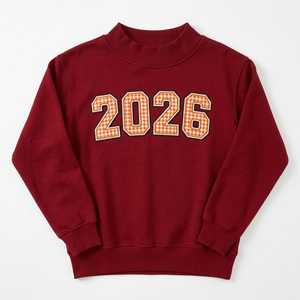 <b>Red</b> Mock Neck Pullover <b>Sweatshirt</b> <b>Women</b> Hoodie Embroidered/Printed Custom Logo Front Knitted Casual Winter Campus Wear - Product Image 6