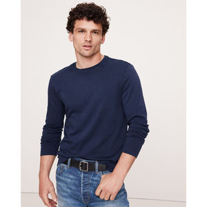 Camiseta con Logotipo Personalizado al por Mayor, Camiseta de Algodón para Hombre, Manga Larga, Felpa Francesa, 100% Algodón, Unisex, Elegante, Lisa, Vintage - Product Image 3