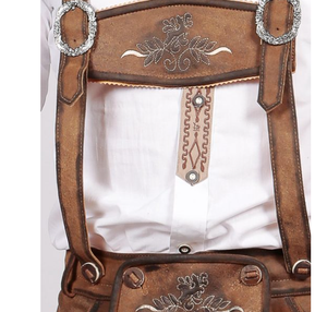 Lederhosen bavarois authentique pour homme Short traditionnel en cuir de chèvre marron avec motif brodé personnalisé Tenue Oktoberfest - Product Image 6
