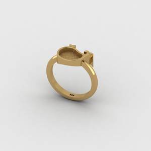 Solid 925 Sterling Silver 18k Gold Vermeil 10x13mm Bezel Setting Dolphin Fish Ring with Good Ashes Resin Filling Jewelry - Product Image 2