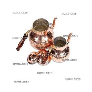 Bouilloire à thé en aluminium faite à la main avec poignées en bois forme ronde théière à café de taille personnalisée à vendre - Product Image 2