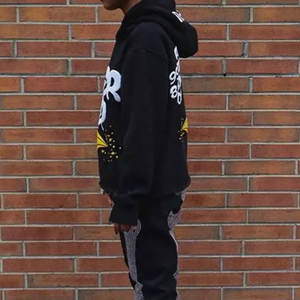 Sudadera con capucha recortada para hombre con logotipo privado personalizado de fábrica, venta al por mayor, forro polar de algodón, dobladillo cortado, impresión Digital, diseño de soplo 3D para invierno - Product Image 4